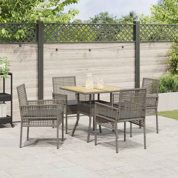 Have Spisebordssæt 5 pcs Grå polyrattan