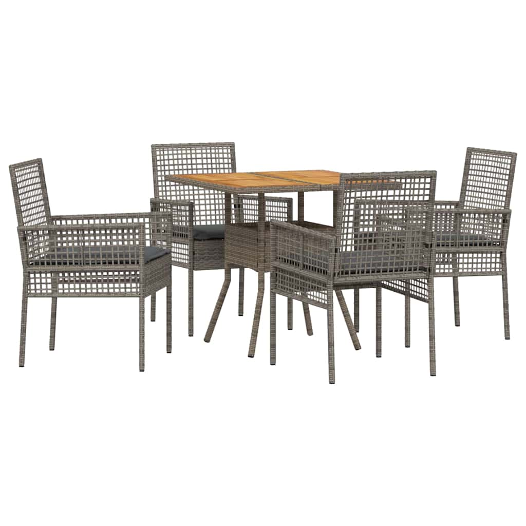 Have Spisebordssæt 5 pcs Grå polyrattan