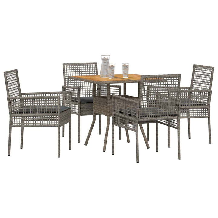Have Spisebordssæt 5 pcs Grå polyrattan