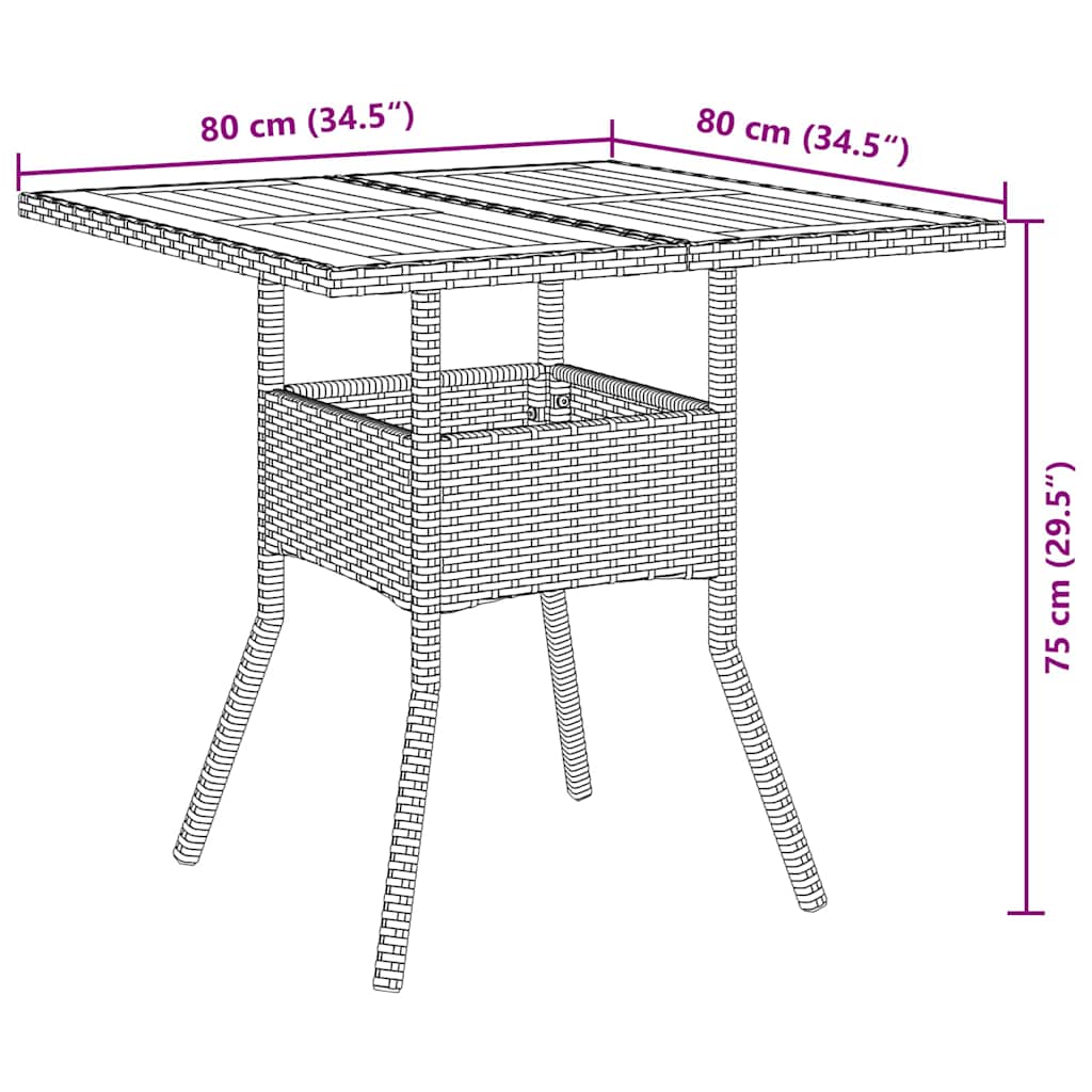 Have Spisebordssæt 5 pcs Grå polyrattan