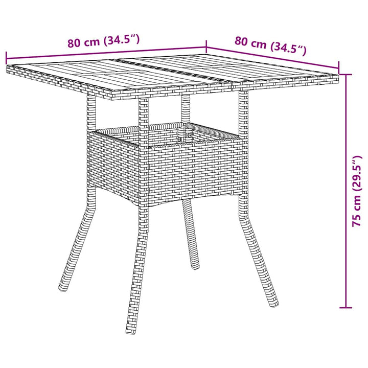 Have Spisebordssæt 5 pcs Grå polyrattan