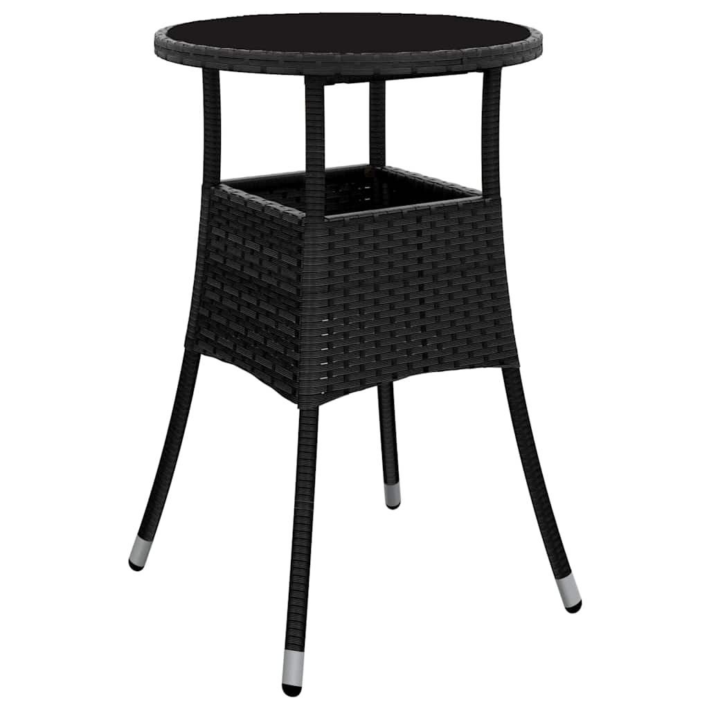 Have Spisebordssæt 3 pcs Sort polyrattan