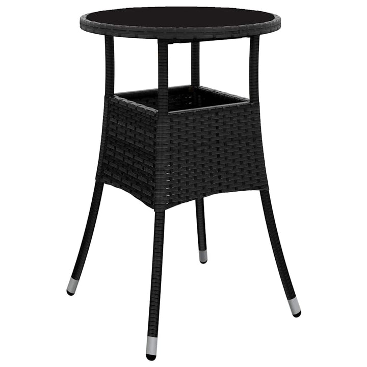 Have Spisebordssæt 3 pcs Sort polyrattan