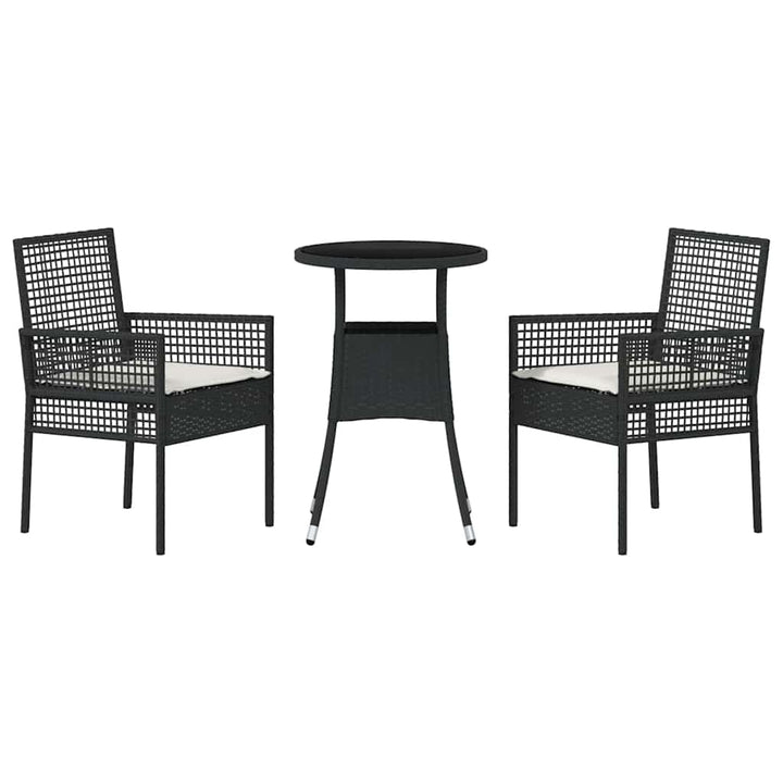 Have Spisebordssæt 3 pcs Sort polyrattan