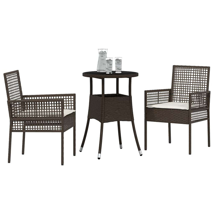 Have Spisebordssæt 3 pcs Brun polyrattan