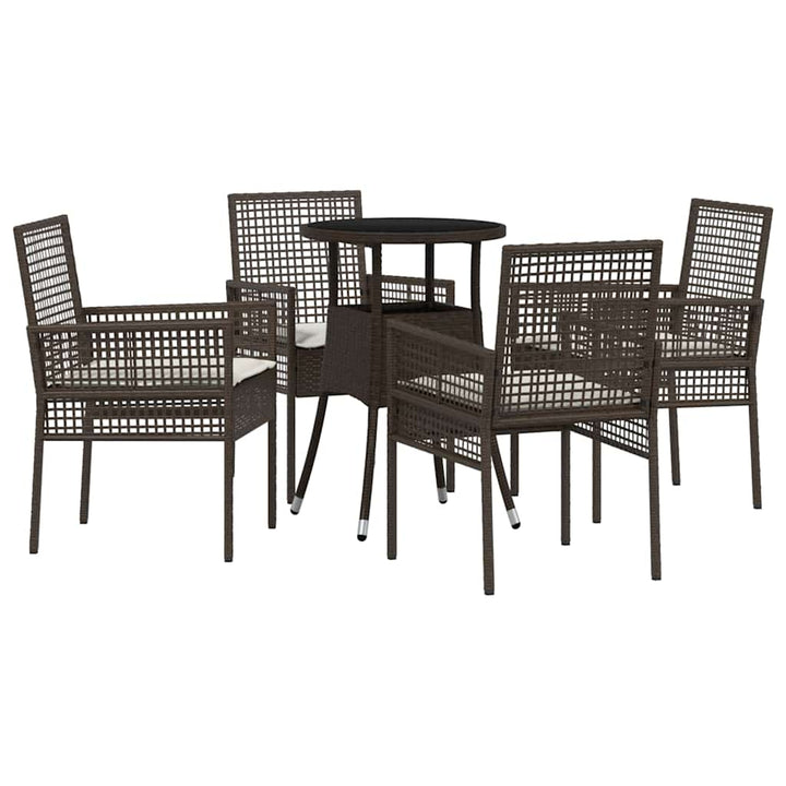 Have Spisebordssæt 5 pcs Brun polyrattan