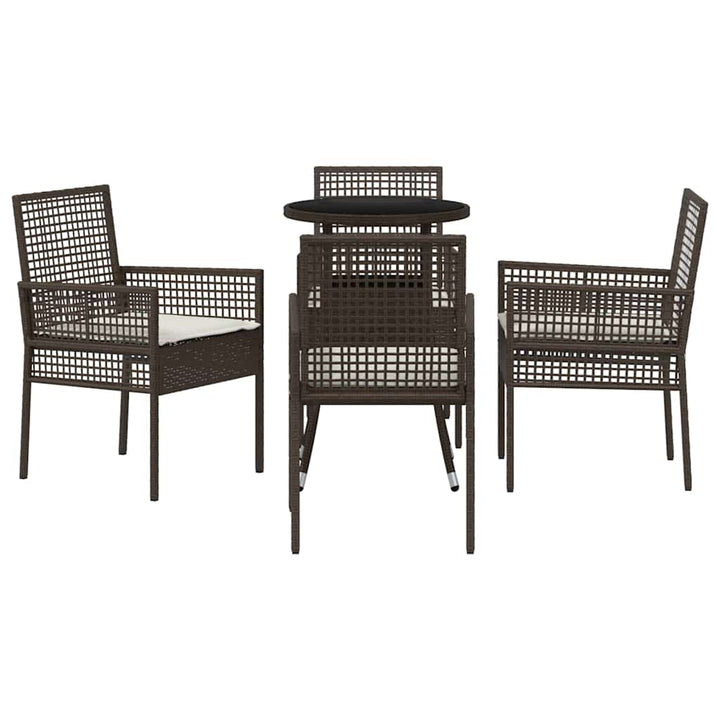 Have Spisebordssæt 5 pcs Brun polyrattan