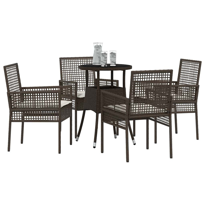 Have Spisebordssæt 5 pcs Brun polyrattan