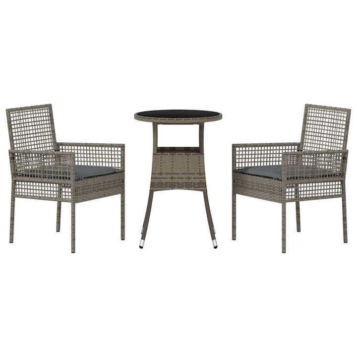 Have Spisebordssæt 3 pcs Grå polyrattan