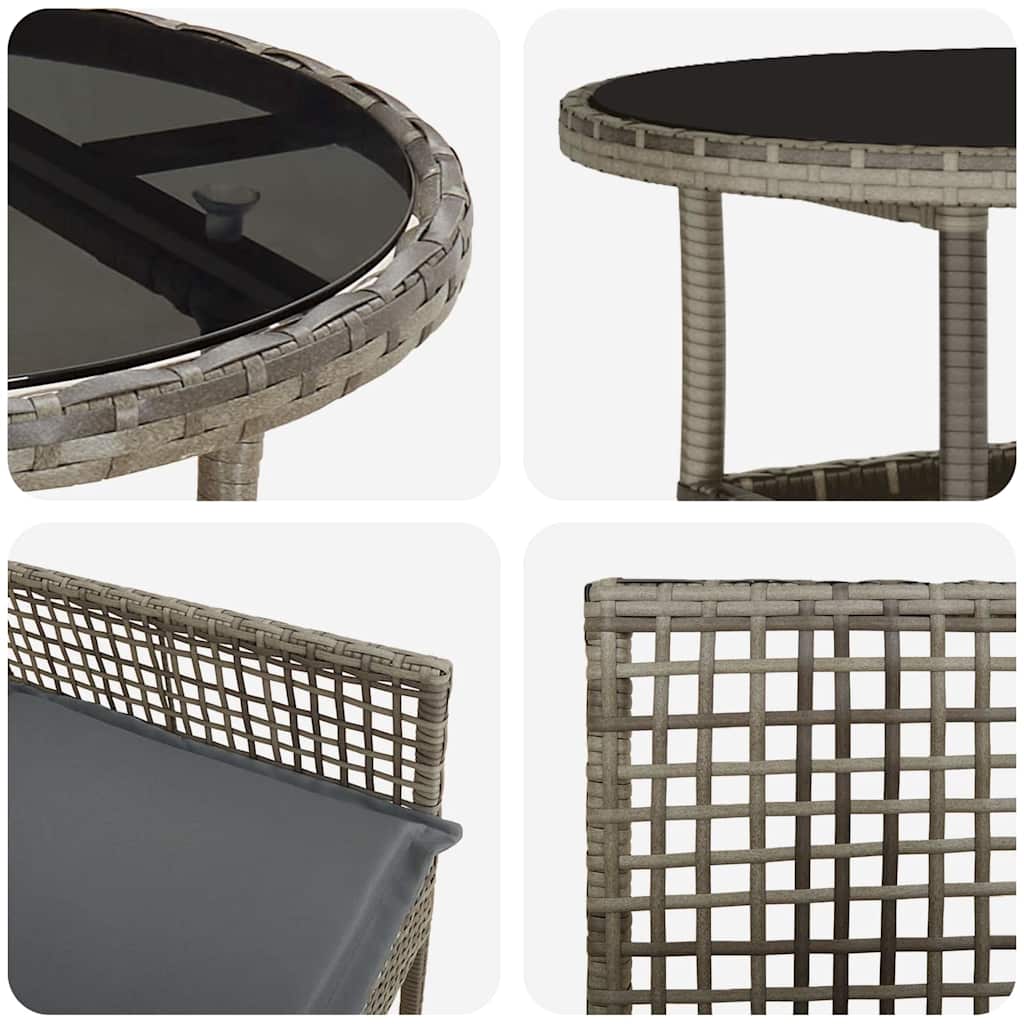 Have Spisebordssæt 5 pcs Grå polyrattan