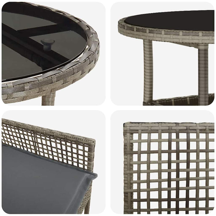 Have Spisebordssæt 5 pcs Grå polyrattan
