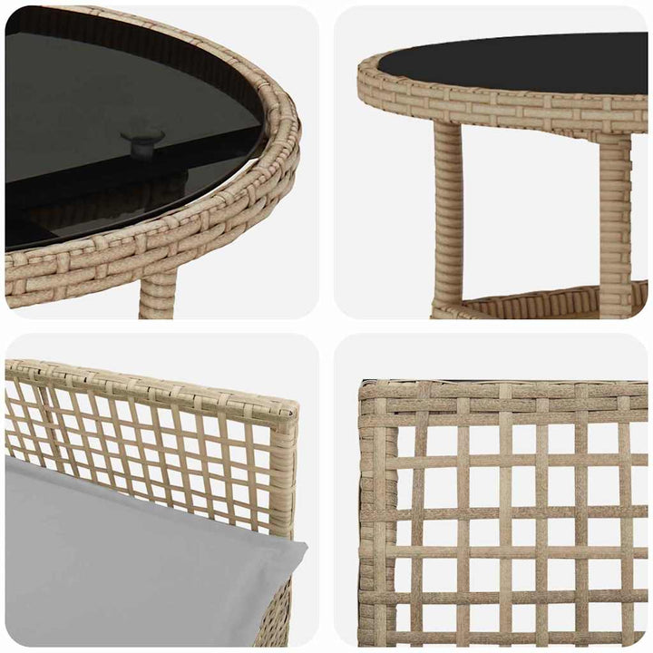 Have Spisebordssæt 5 pcs Beige polyrattan