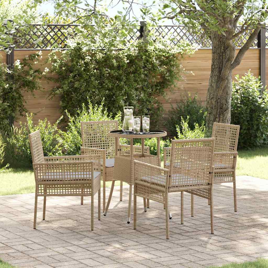 Have Spisebordssæt 5 pcs Beige polyrattan