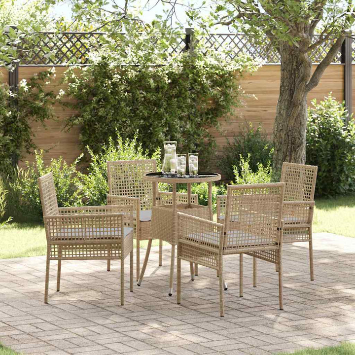 Have Spisebordssæt 5 pcs Beige polyrattan