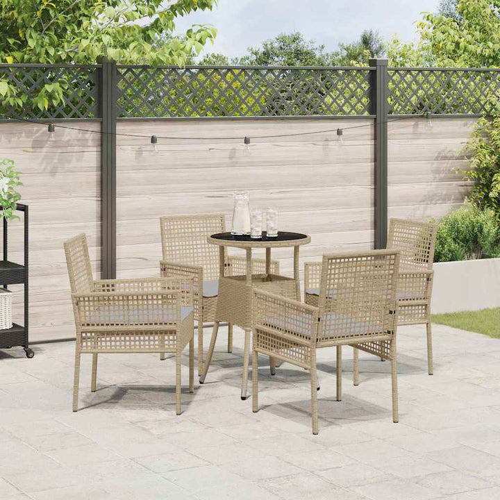 Have Spisebordssæt 5 pcs Beige polyrattan