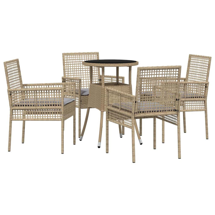 Have Spisebordssæt 5 pcs Beige polyrattan