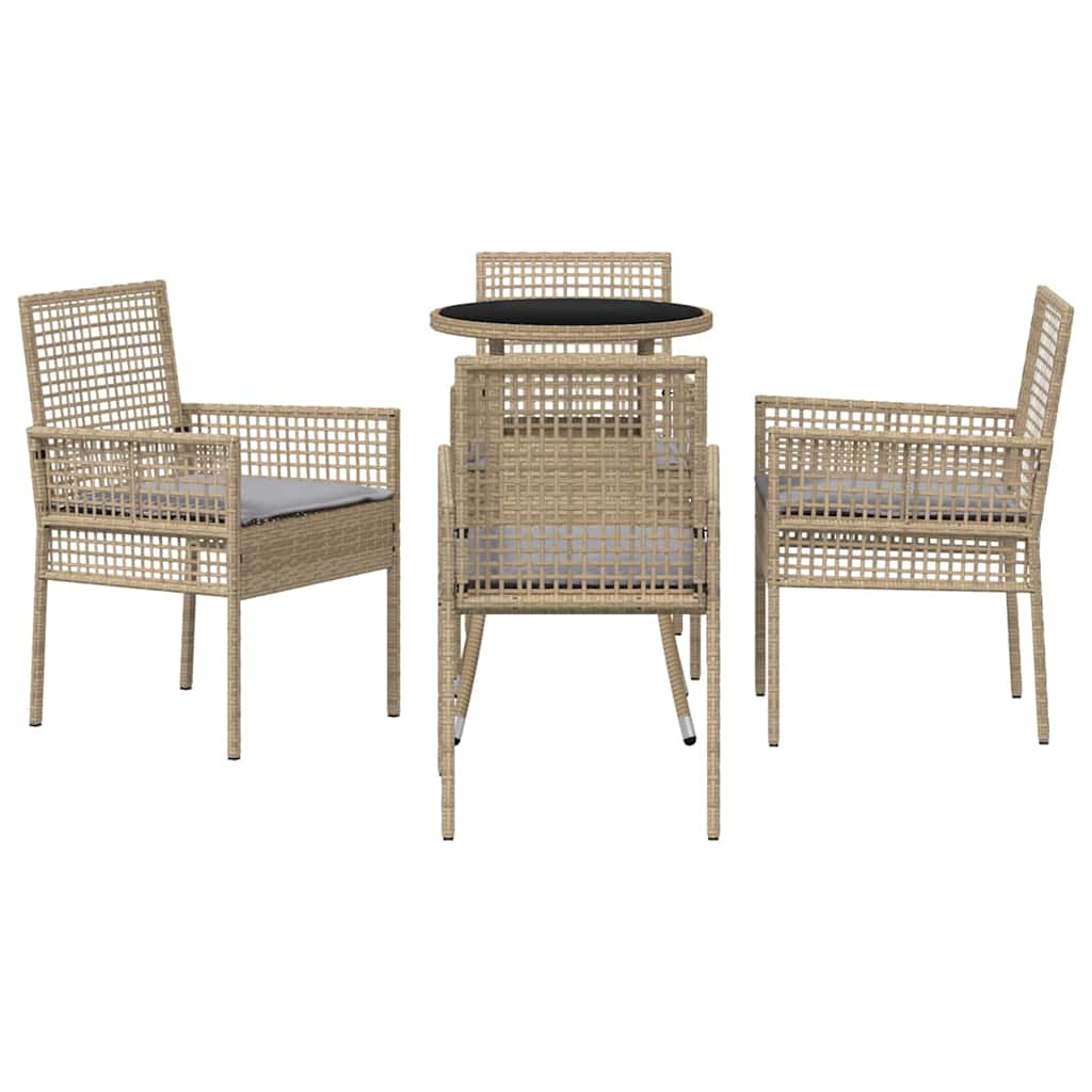 Have Spisebordssæt 5 pcs Beige polyrattan
