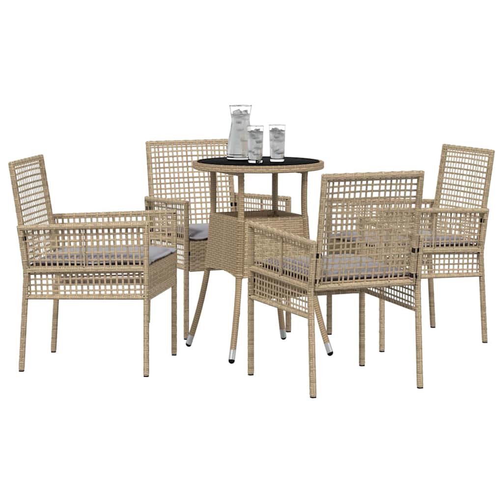 Have Spisebordssæt 5 pcs Beige polyrattan