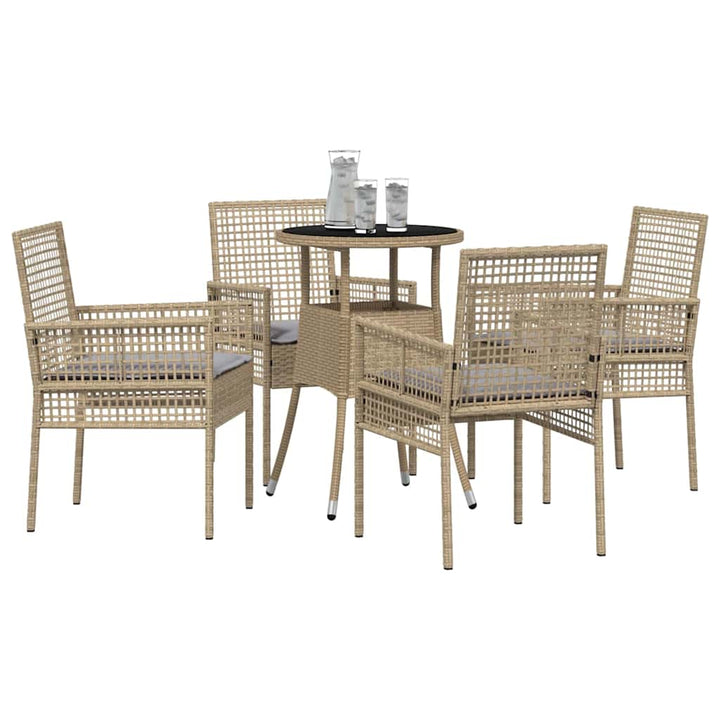 Have Spisebordssæt 5 pcs Beige polyrattan
