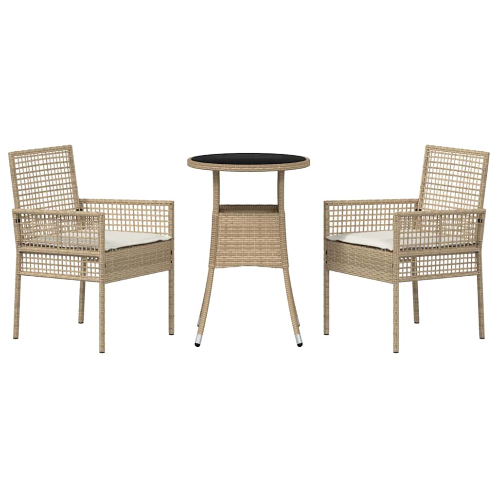 Have Spisebordssæt 3 pcs Beige polyrattan