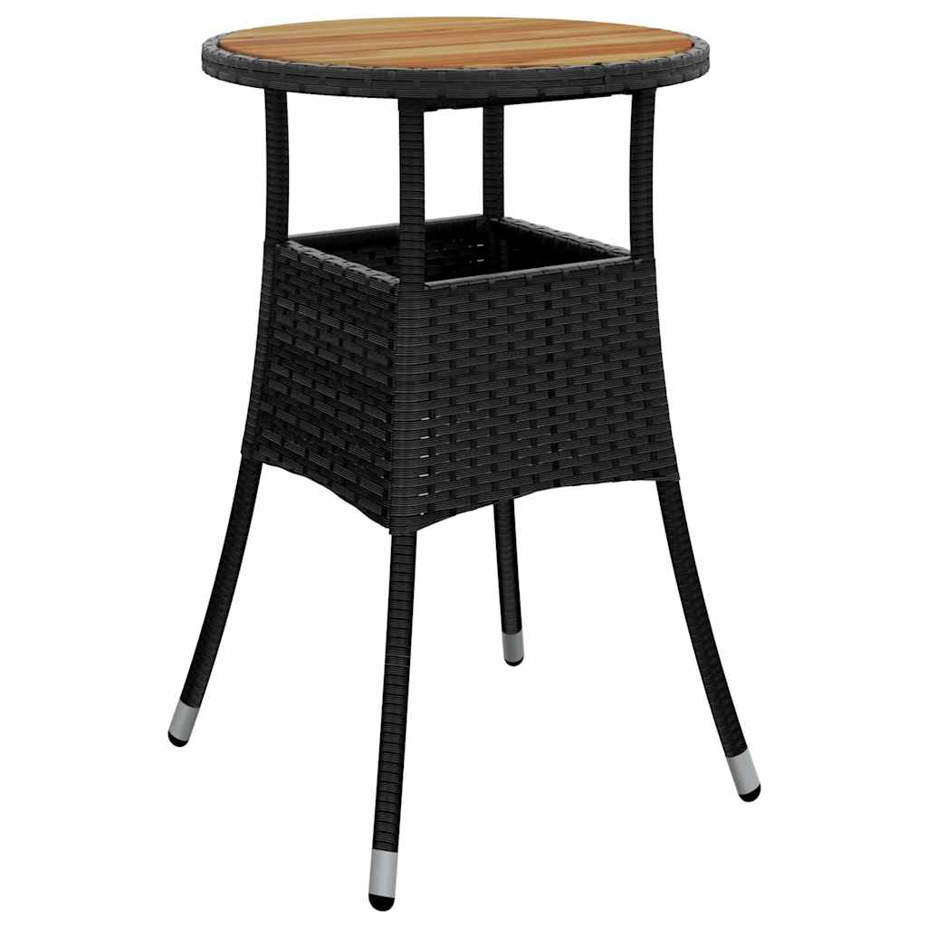 Have Spisebordssæt 3 pcs Sort polyrattan