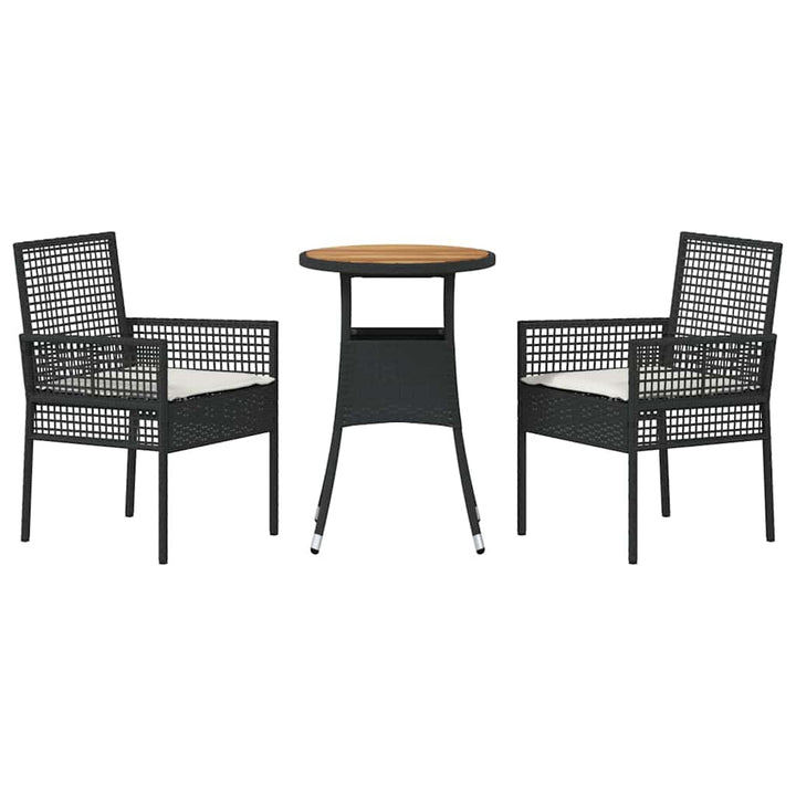 Have Spisebordssæt 3 pcs Sort polyrattan
