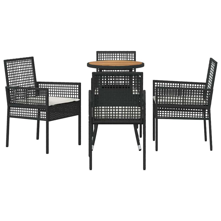 Have Spisebordssæt 5 pcs Sort polyrattan
