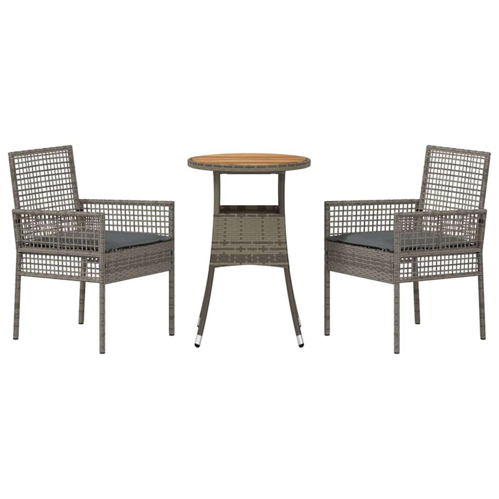 Have Spisebordssæt 3 pcs Grå polyrattan