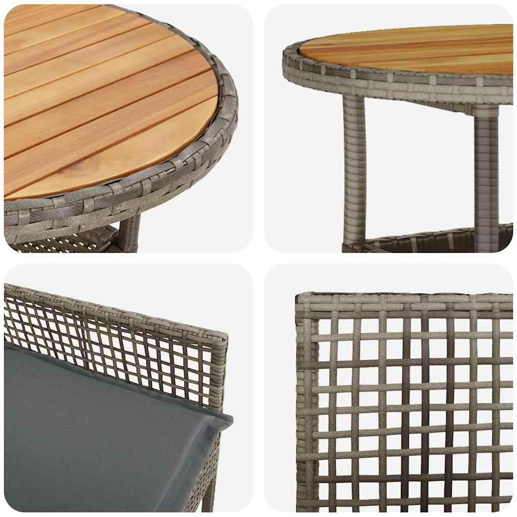 Have Spisebordssæt 5 pcs Grå polyrattan