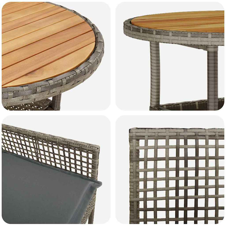 Have Spisebordssæt 5 pcs Grå polyrattan