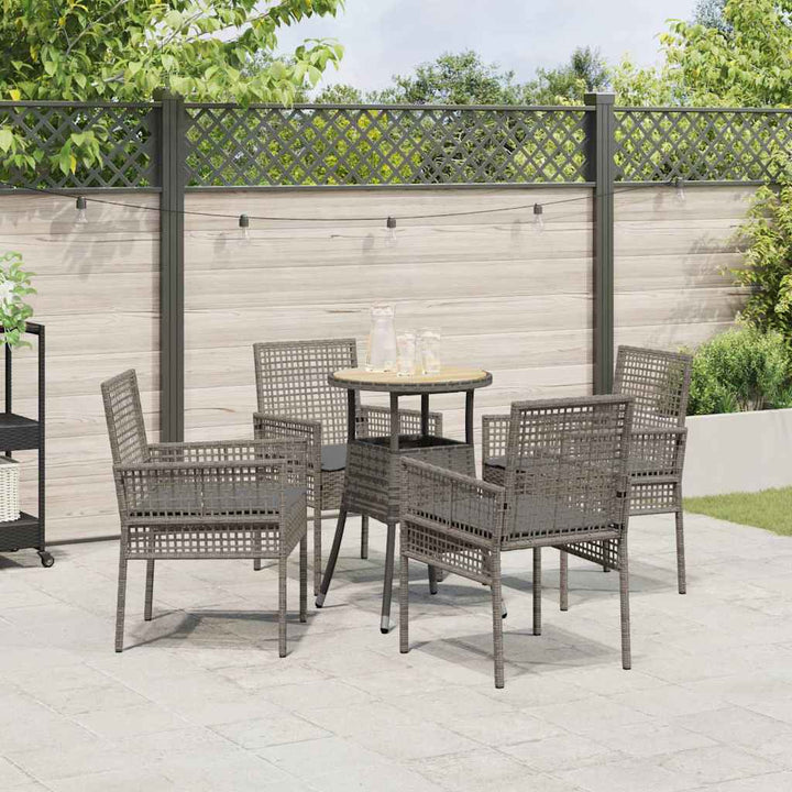 Have Spisebordssæt 5 pcs Grå polyrattan