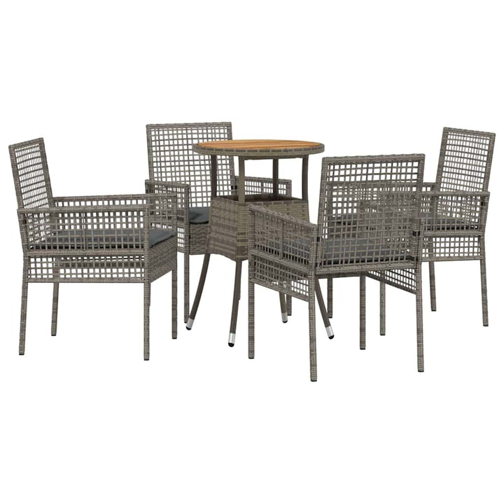 Have Spisebordssæt 5 pcs Grå polyrattan