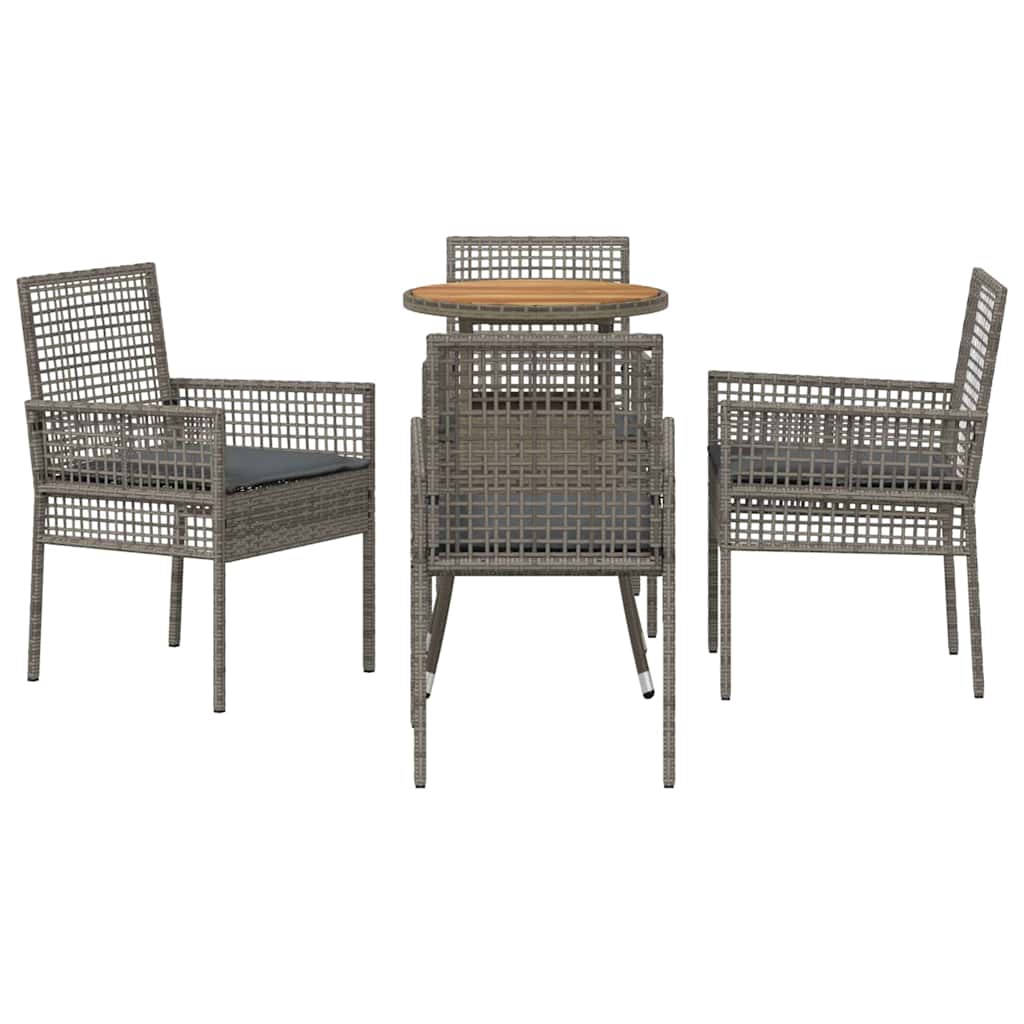 Have Spisebordssæt 5 pcs Grå polyrattan