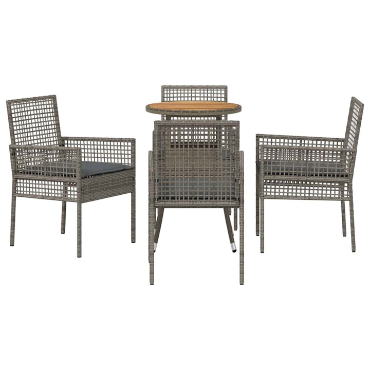 Have Spisebordssæt 5 pcs Grå polyrattan