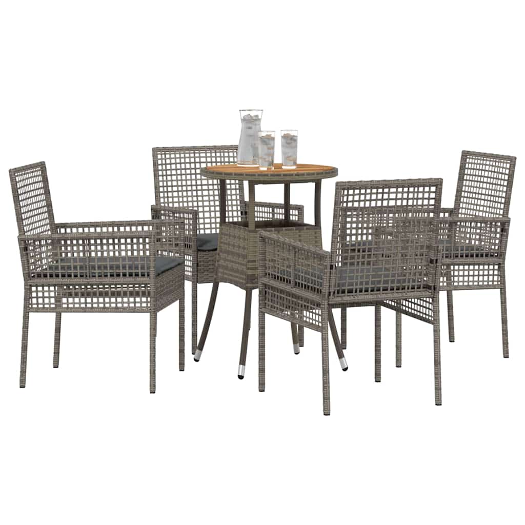 Have Spisebordssæt 5 pcs Grå polyrattan