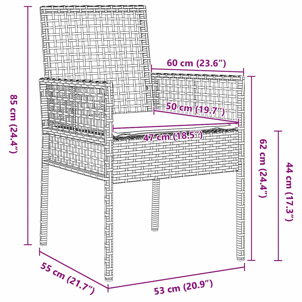 Have Bistro Sæt 3 pcs Beige polyrattan