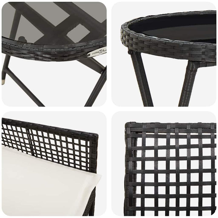 Have Bistro Sæt 3 pcs Sort polyrattan