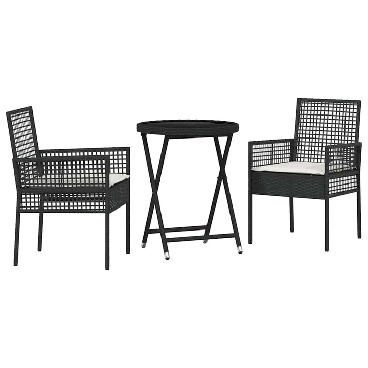Have Bistro Sæt 3 pcs Sort polyrattan