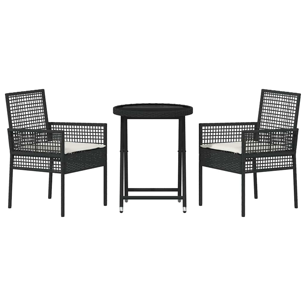Have Bistro Sæt 3 pcs Sort polyrattan