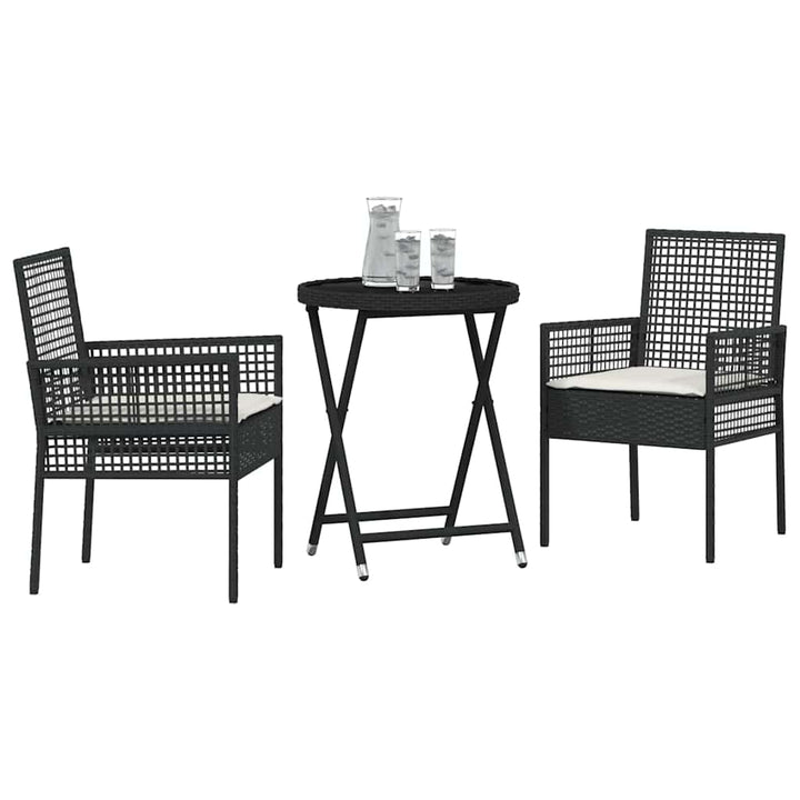 Have Bistro Sæt 3 pcs Sort polyrattan