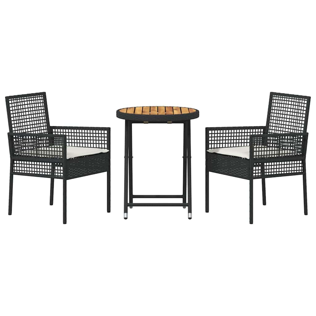 Have Bistro Sæt 3 pcs Sort polyrattan