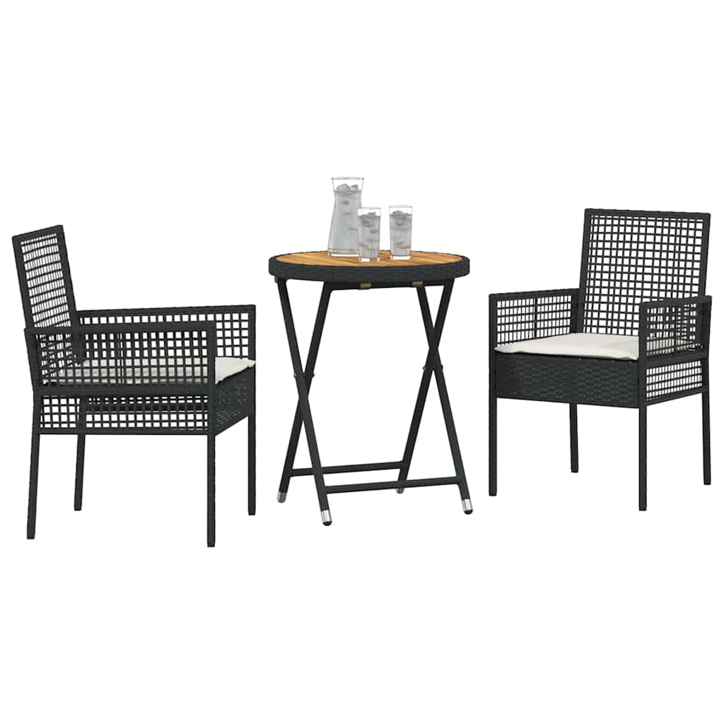 Have Bistro Sæt 3 pcs Sort polyrattan