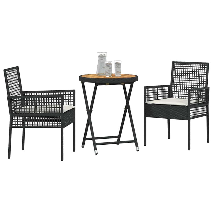 Have Bistro Sæt 3 pcs Sort polyrattan