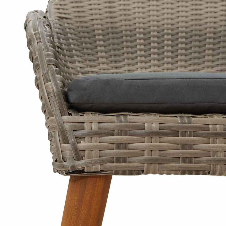 Have Stol med pude 2 pcs Sort 62,5 x 55 x 82 cm polyrattan