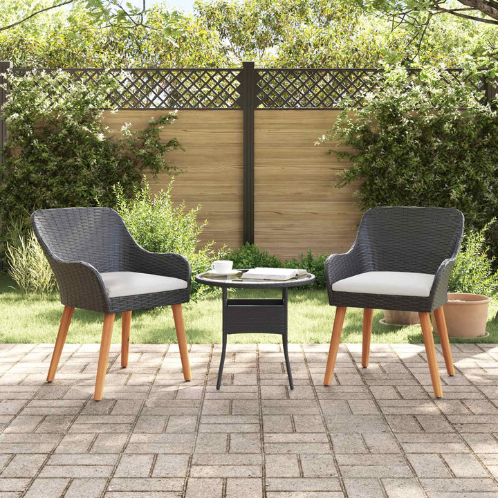 Have Stol 2 stk. Sort polyrattan