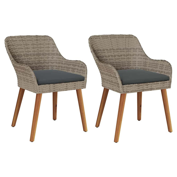 Have Stol med pude 2 pcs Sort 62,5 x 55 x 82 cm polyrattan