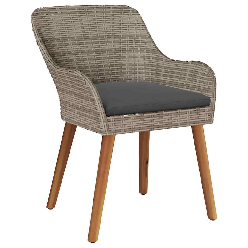 Have Stol med pude 2 pcs Sort 62,5 x 55 x 82 cm polyrattan