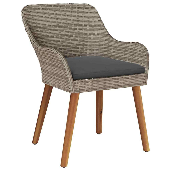 Have Stol med pude 2 pcs Sort 62,5 x 55 x 82 cm polyrattan