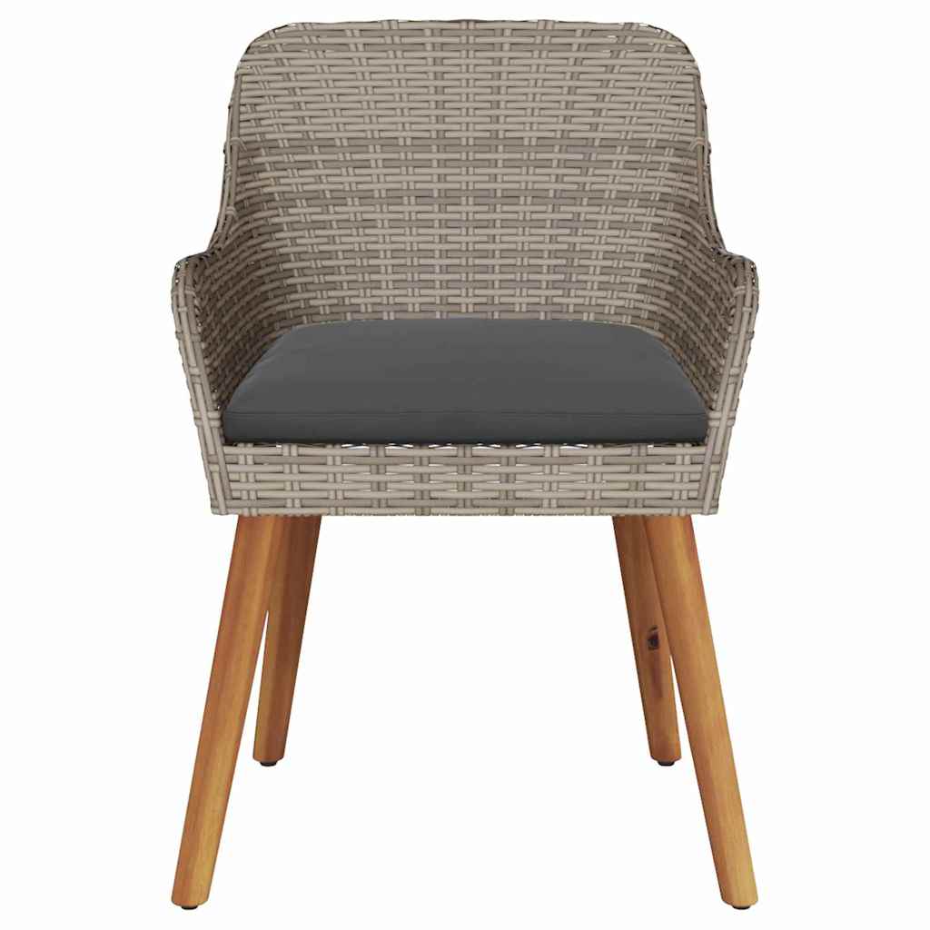Have Stol med pude 2 pcs Sort 62,5 x 55 x 82 cm polyrattan