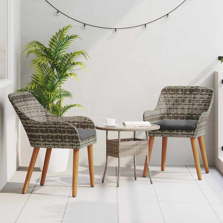 Have Stol med pude 2 pcs Grå 62,5 x 55 x 82 cm polyrattan